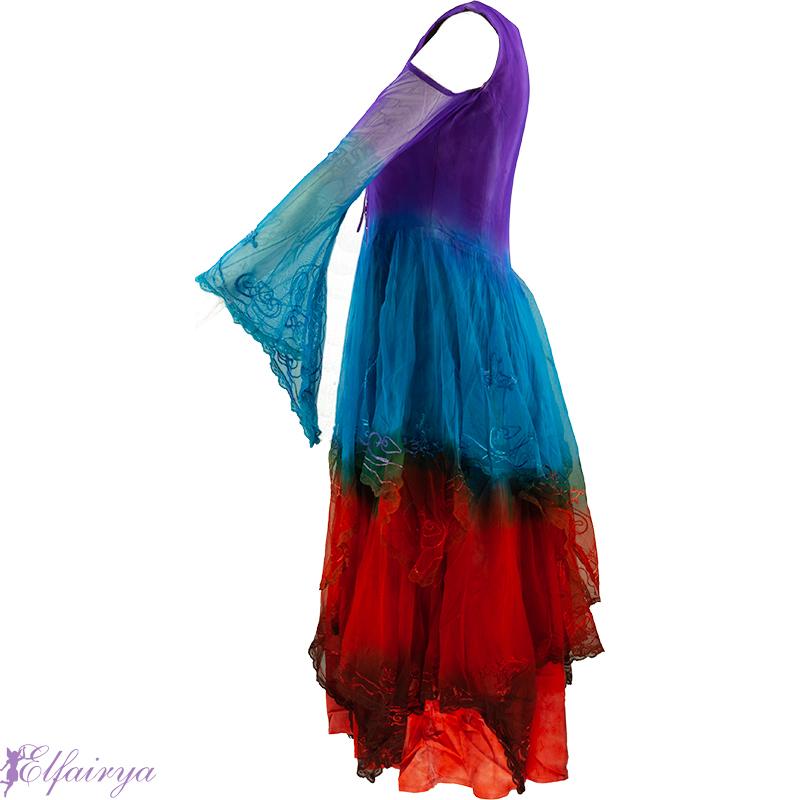Farbenfreudiges Chiffon Kleid im orientalischen Stil